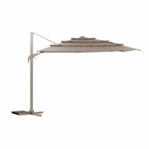 Parasol déporté rectangulaire NATERIAL Sonora – Gris –391 x 282 cm