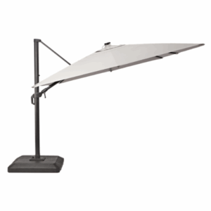 Parasol déporté NATERIAL Sonora II taupe rectangulaire, L.391 x l.282 cm