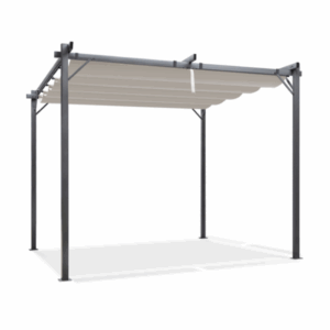 Pergola édition spéciale toit rétractable 3×4 M et 4 stores taupe
