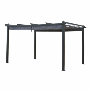 Pergola en aluminium avec toit rétractable – 3 x 4 m – Gris anthracite