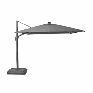 Parasol déporté NATERIAL Sonora gris rectangulaire, L.391 x l.282 cm