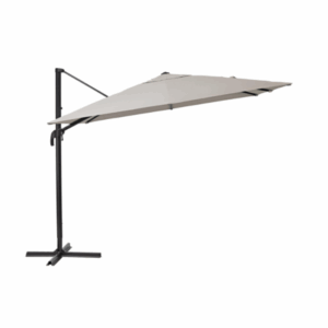 Parasol déporté NATERIAL Aura taupe carré, L.286 x l.286 cm