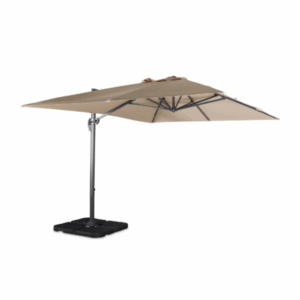 Parasol déporté rectangulaire beige 3x4m + dalles à lester 50x50cm WIMEREUX + DALLES 50X50CM