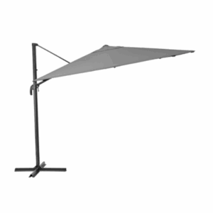 Parasol déporté NATERIAL Aura anthracite carré, L.286 x l.286 cm
