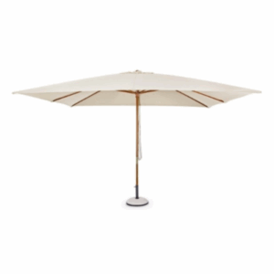 Parasol 400×300 cm en toile polyester crème et mât en bois – ATTOL