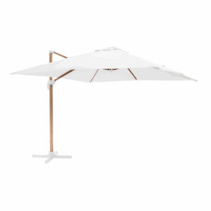 Parasol déporté carré 3x3m effet bois écru