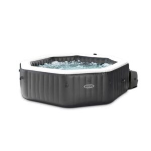 Spa Gonflable – INTEX – Carbone 4 places + Couverture Thermique – DESTOCKAGE